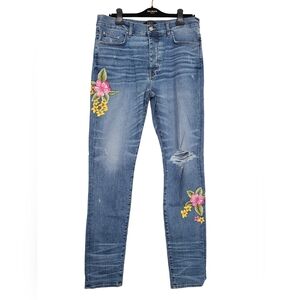 (NWOT) AMIRI 🌺 Floral Embroidered Rose Bowl Jeans - US 38